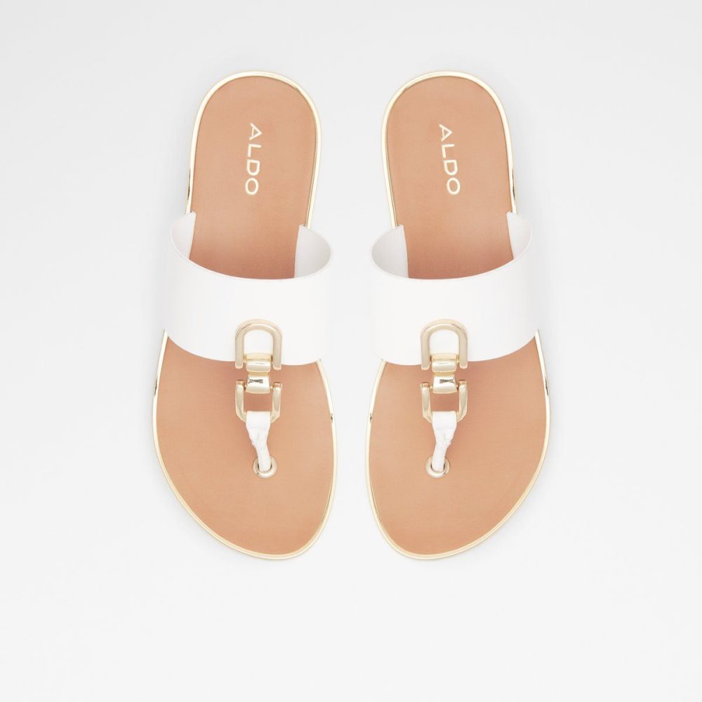 Dámské Sandály Aldo Toea Thong sandal - Wedge heel Bílé | 18546CPFH