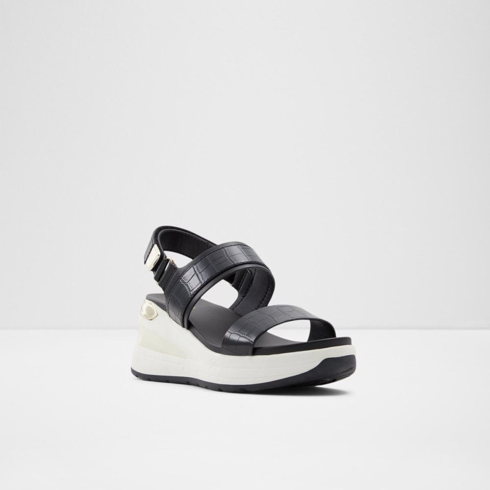 Dámské Sandály Aldo Wedge sandal - Wedge heel Černé | 75624VIER