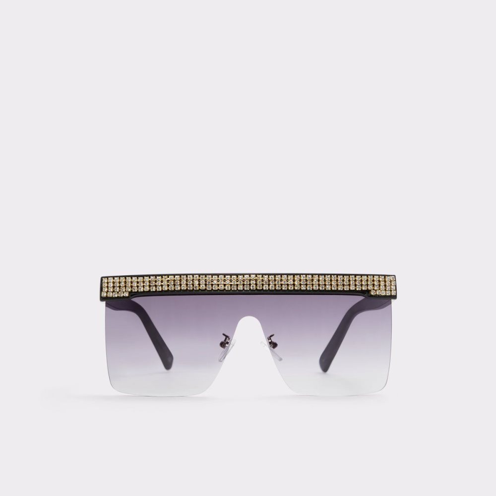 Dámské Sluneční Brýle Aldo Pickthorne Shield sunglasses Černé Zlaté | 61207TVBC