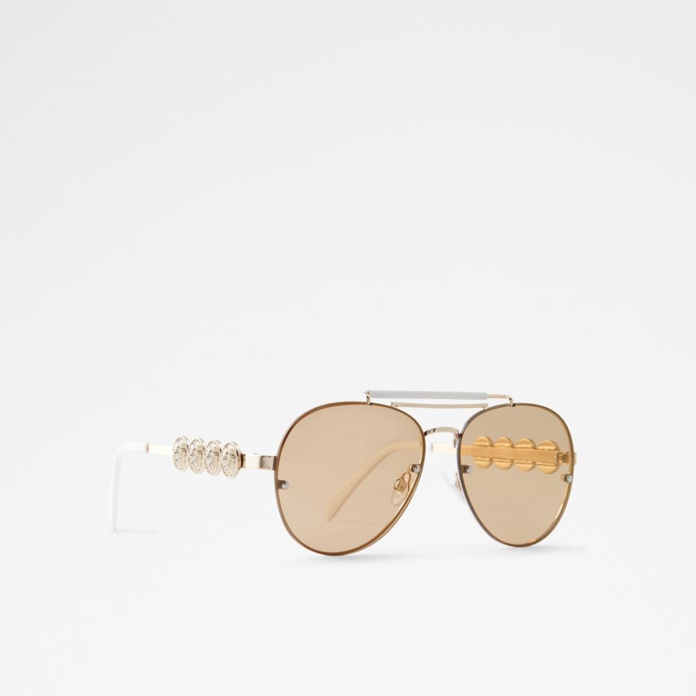 Dámské Sluneční Brýle Aldo Unoe Square sunglasses Zlaté | 12096DYQL