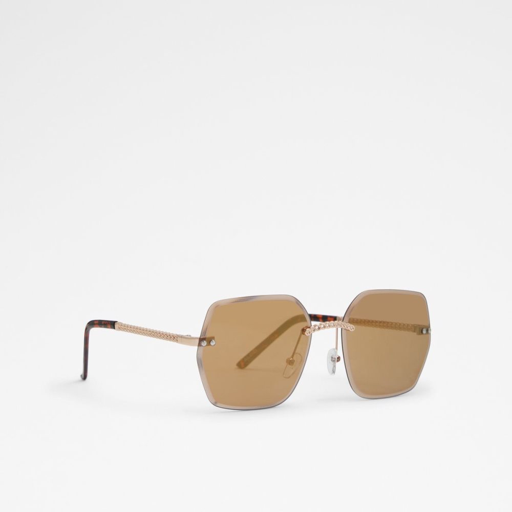 Dámské Sluneční Brýle Aldo Yeranna Rectangle sunglasses Hnědé | 38579SATQ