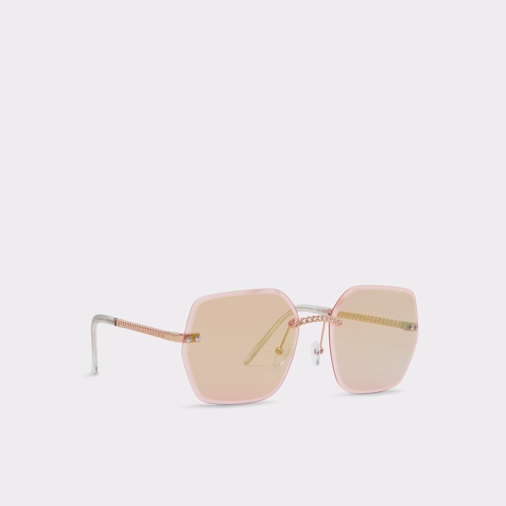 Dámské Sluneční Brýle Aldo Yeranna Rectangle sunglasses Růžové Zlaté | 15874OLUR