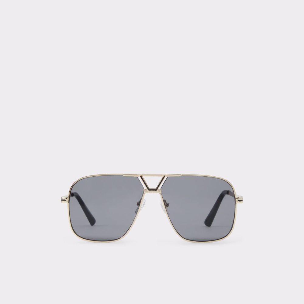 Pánské Sluneční Brýle Aldo Adrerarid Aviator sunglasses Černé Zlaté | 83451KFZV