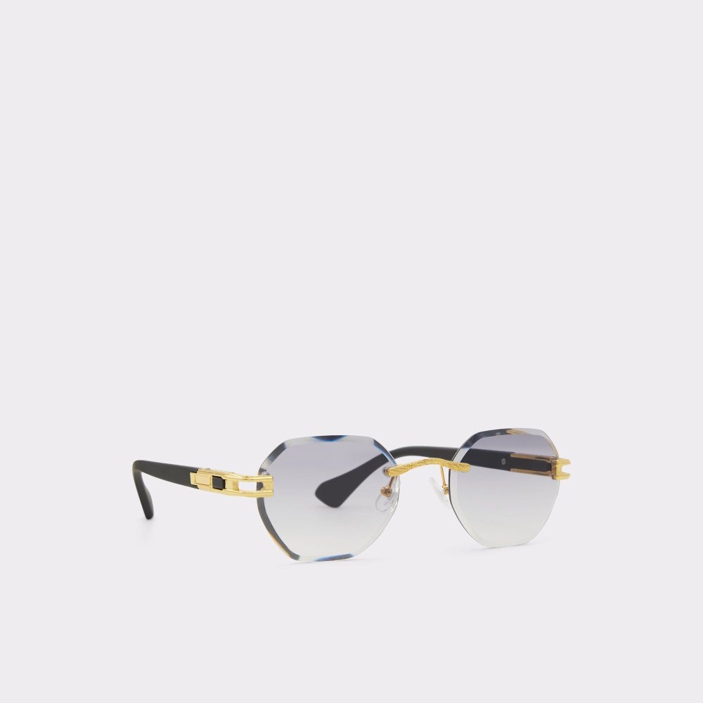 Pánské Sluneční Brýle Aldo Hassaleh Round sunglasses Zlaté | 17943PTNZ